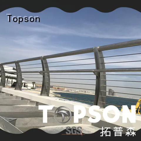 Topson curved modern stainless steel handrail factory for building
