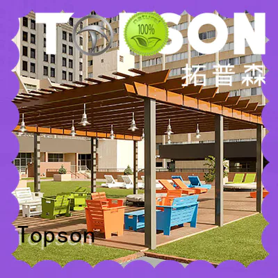Topson fixed aluminum frame pergola gazebo factory for hotel