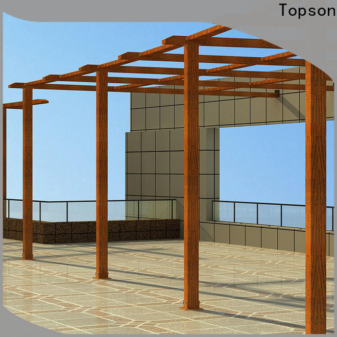 Topson widely used aluminum wall pergola manufacturers for hotel