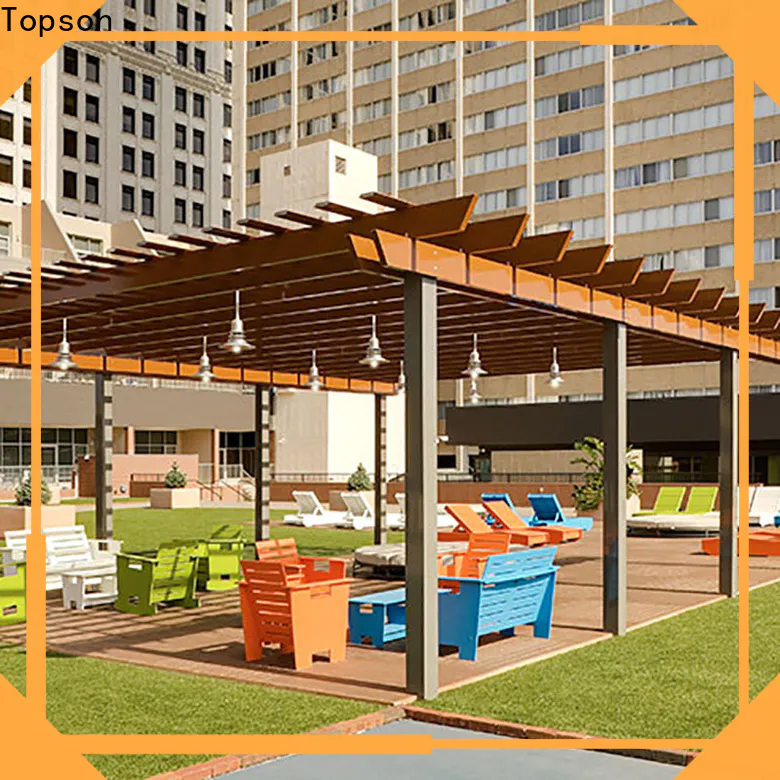 Topson widely used steel frame pergola kits manufacturers for resort