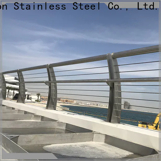 Custom stainless steel wire railing components handrail factory for mall