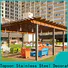 Topson stain resistance steel and aluminum arched pergola with retractable canopy for business for backyard