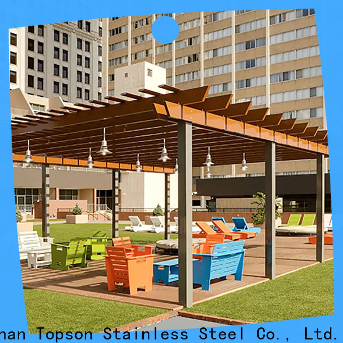 Topson coated aluminum pergola designs Supply for hotel