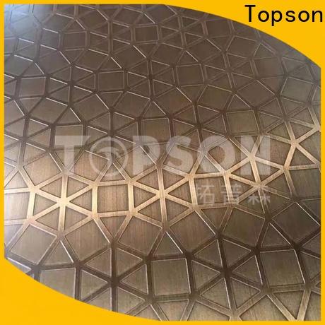 Topson material patterned stainless steel sheet supplier company for partition screens