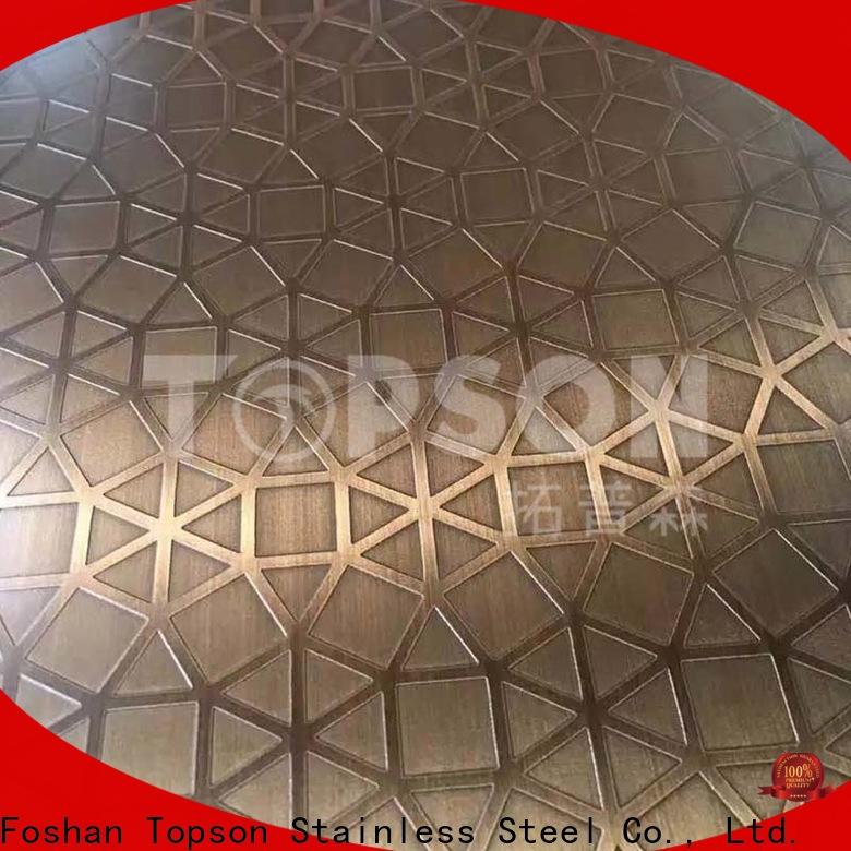 Topson antifingerprint stainless steel diamond pattern sheets manufacturers for partition screens
